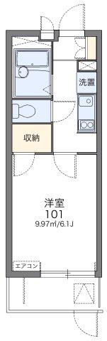 レオパレスリバービレッジ(1K/1階)の間取り写真