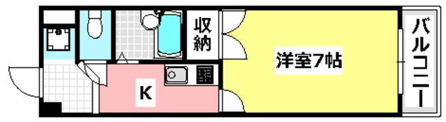 プランドール松本(1K/3階)の間取り写真