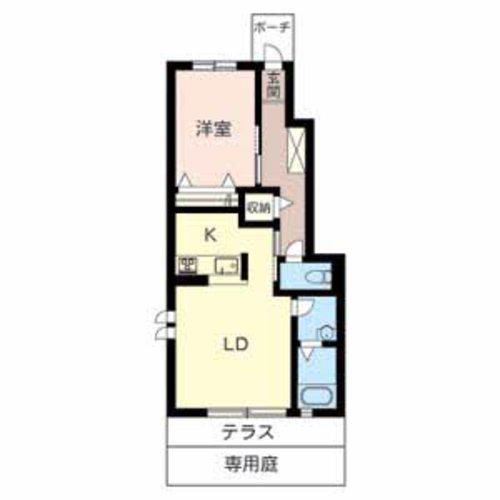 シャーメゾンひまわり(1LDK/1階)の間取り写真