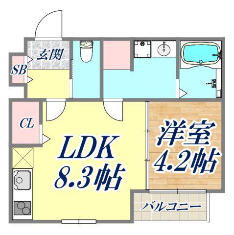 F ASECIA ARVENSIS(1LDK/1階)の間取り写真