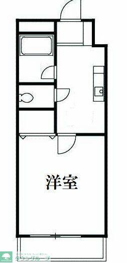 プロティアK(1K/1階)の間取り写真