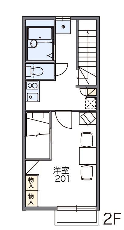レオパレス漠(1K/2階)の間取り写真