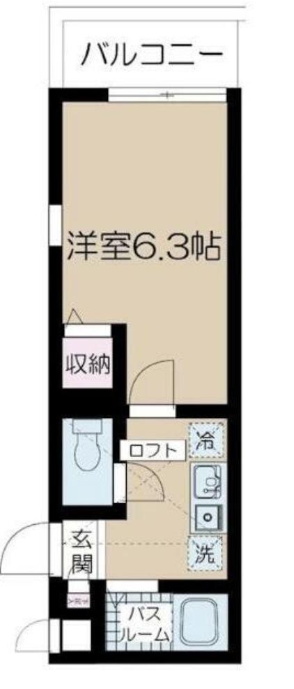 アザーレ西横浜D棟(1K/2階)の間取り写真