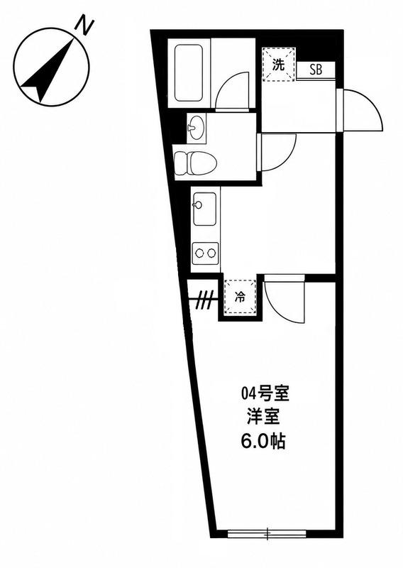コンフォート ヨコハマ(1K/2階)の間取り写真