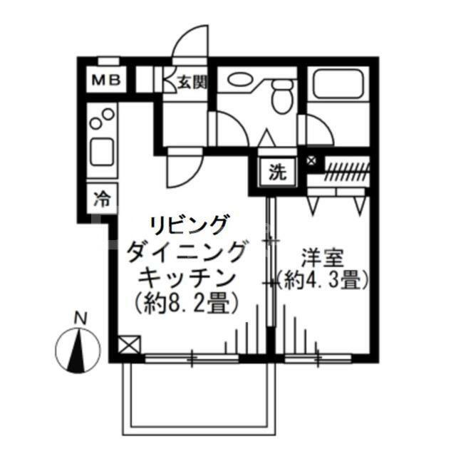 PALERMO COURT(1LDK/3階)の間取り写真