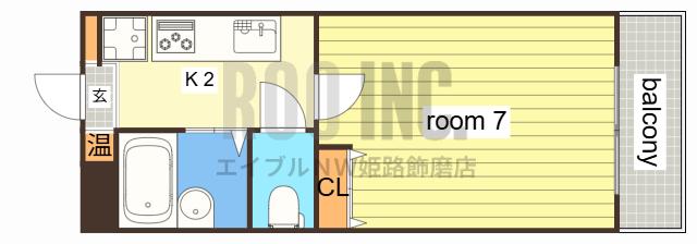 雅ガーデンハイツ(1K/2階)の間取り写真