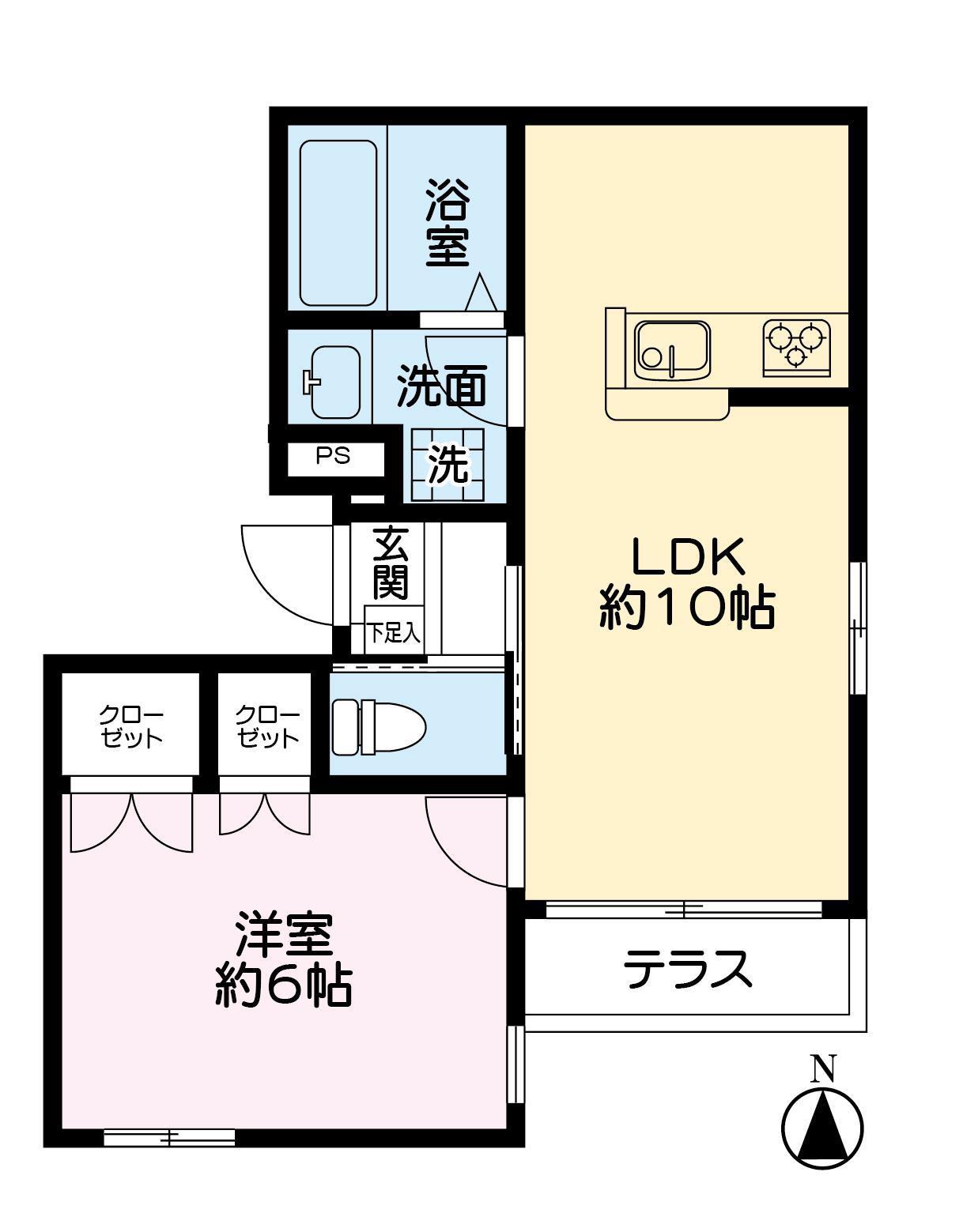 Mメゾン(1LDK/1階)の間取り写真