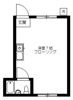 グリーンハイツ(ワンルーム/3階)の間取り写真