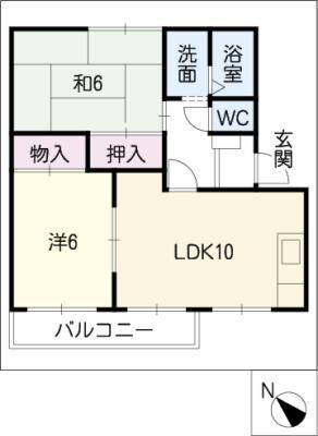 パークハイツ(2LDK/2階)の間取り写真