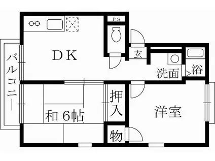 エステートピア上松(2DK/2階)の間取り写真