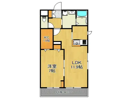 COURT HILLS HIYOSHI(1LDK/2階)の間取り写真