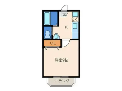 シェモア(1K/1階)の間取り写真