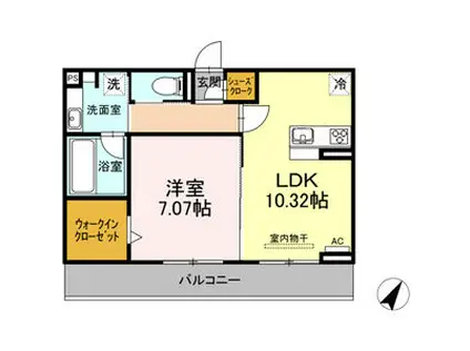 サンラモン本山II(1LDK/2階)の間取り写真