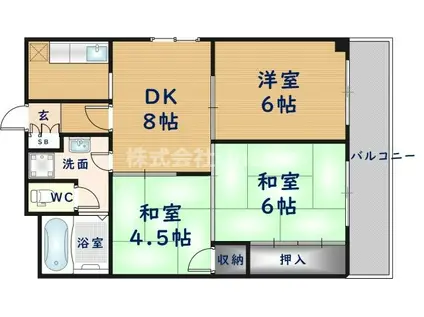 シャトルMK(3DK/2階)の間取り写真
