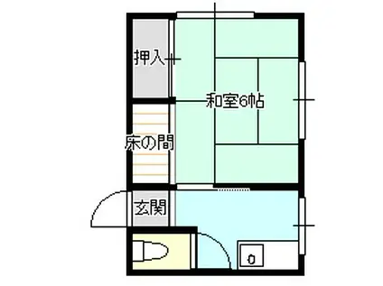 コーポ藤の木(1K/2階)の間取り写真