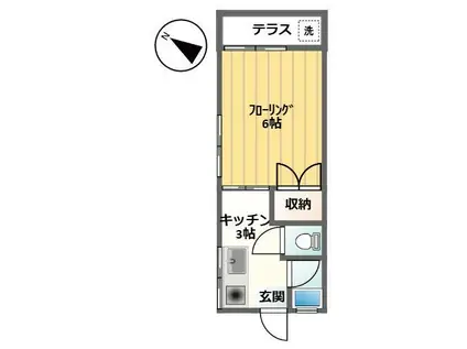 メゾンド中村(1K/1階)の間取り写真