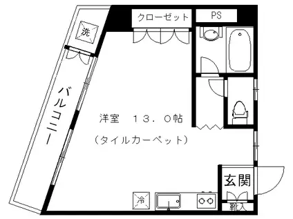 エクレール乃木坂(ワンルーム/3階)の間取り写真