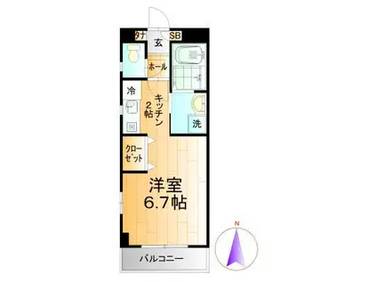 グレイス西東京(ワンルーム/1階)の間取り写真
