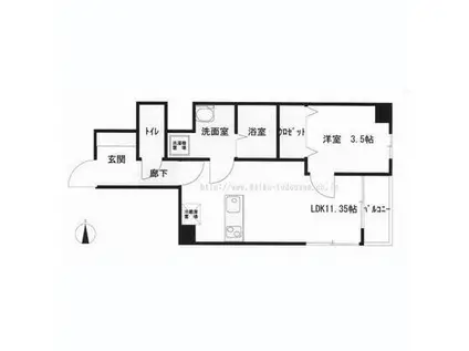 CALME(1LDK/2階)の間取り写真