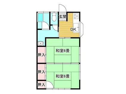 中島アパート(2DK/1階)の間取り写真