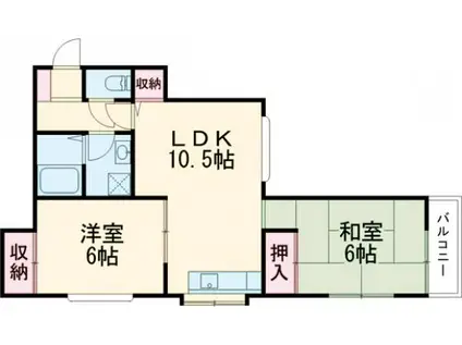 ヒラタハイツII(2LDK/3階)の間取り写真