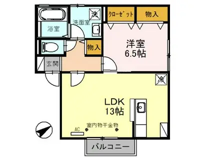 DH・ア・レーズ(1LDK/1階)の間取り写真