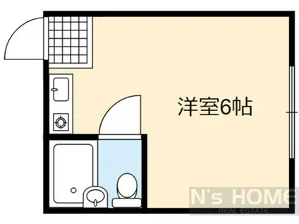 ハナテンイイヅカハイツ(ワンルーム/3階)の間取り写真
