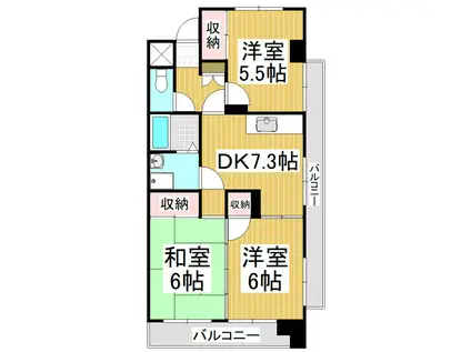 上條マンション(3DK/1階)の間取り写真