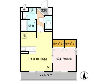 セジュール西新井(1LDK/2階)の間取り写真