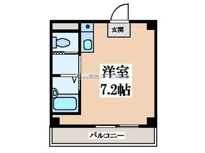 ＪＲ片町線 住道駅 徒歩8分 9階建 築19年(ワンルーム/6階)の間取り写真