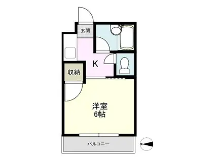 AKKマンション(1K/3階)の間取り写真