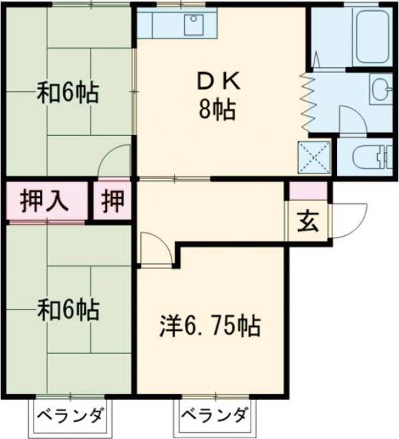 グレースヒル(3DK/1階)の間取り写真