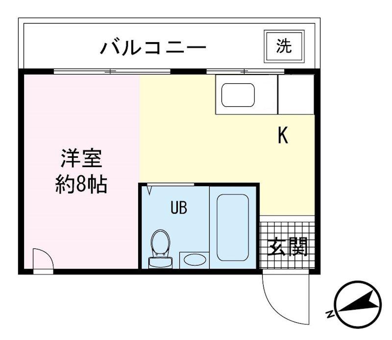 CASA大岡(ワンルーム/1階)の間取り写真