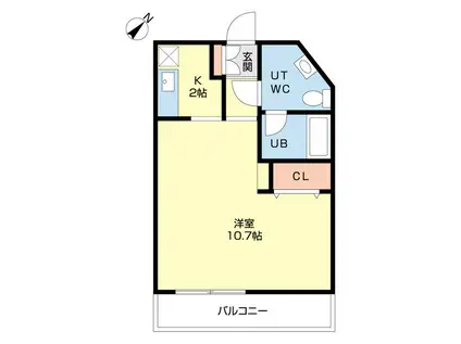 グランメール弘道舘第2(1K/4階)の間取り写真