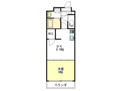 S-FORT津新町(1DK/6階)の間取り写真