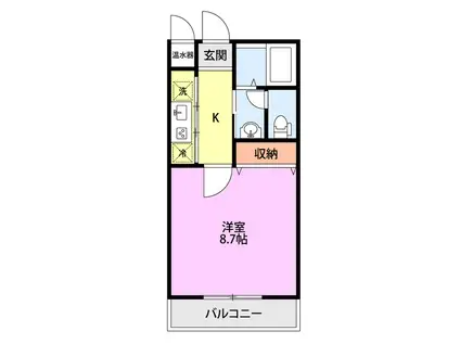 サングリラ(1K/1階)の間取り写真