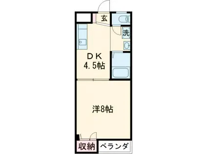 コーポ辻井 II(1DK/3階)の間取り写真