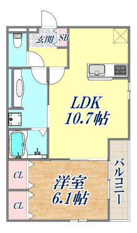 ルミナーレ(1LDK/1階)の間取り写真