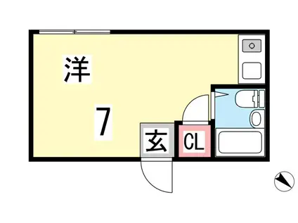 HOOP須磨浦(ワンルーム/3階)の間取り写真