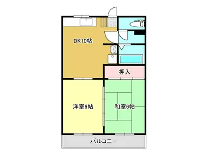 ハイツMINT(2LDK/4階)の間取り写真