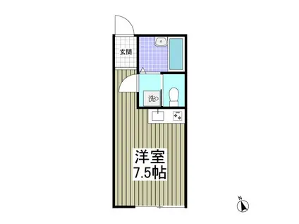 サニーグレイス国立(ワンルーム/1階)の間取り写真