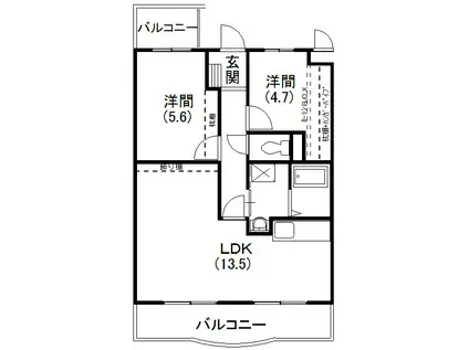 メディオ初生壱番館(1SLDK/4階)の間取り写真