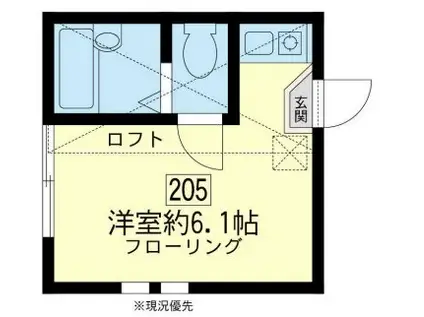 ユナイト星川ソレントの調べ(ワンルーム/2階)の間取り写真