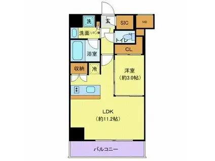 LOG板橋区役所前(1LDK/12階)の間取り写真