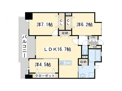 LEGEND111(3LDK/6階)の間取り写真