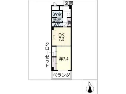 センチュリーパーク小碓(1DK/8階)の間取り写真