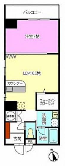 ルミエール幟(1LDK/3階)の間取り写真