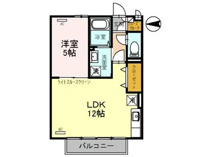 シャルトボナール(1LDK/1階)の間取り写真