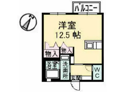 ディアスT 4(ワンルーム/2階)の間取り写真