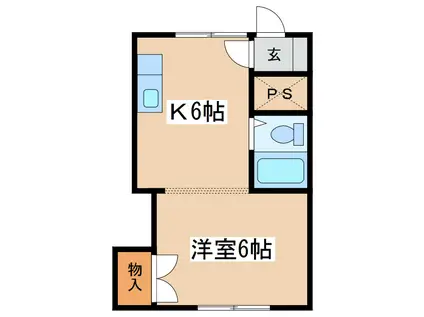 コーポラスミミ(1K/1階)の間取り写真